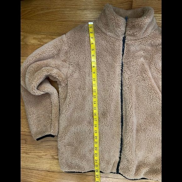 PINK Victoria’s Secret Teddy Sherpa Jacket Women’s Large Brown Full Zip NWT Coat - Picture 6 of 7